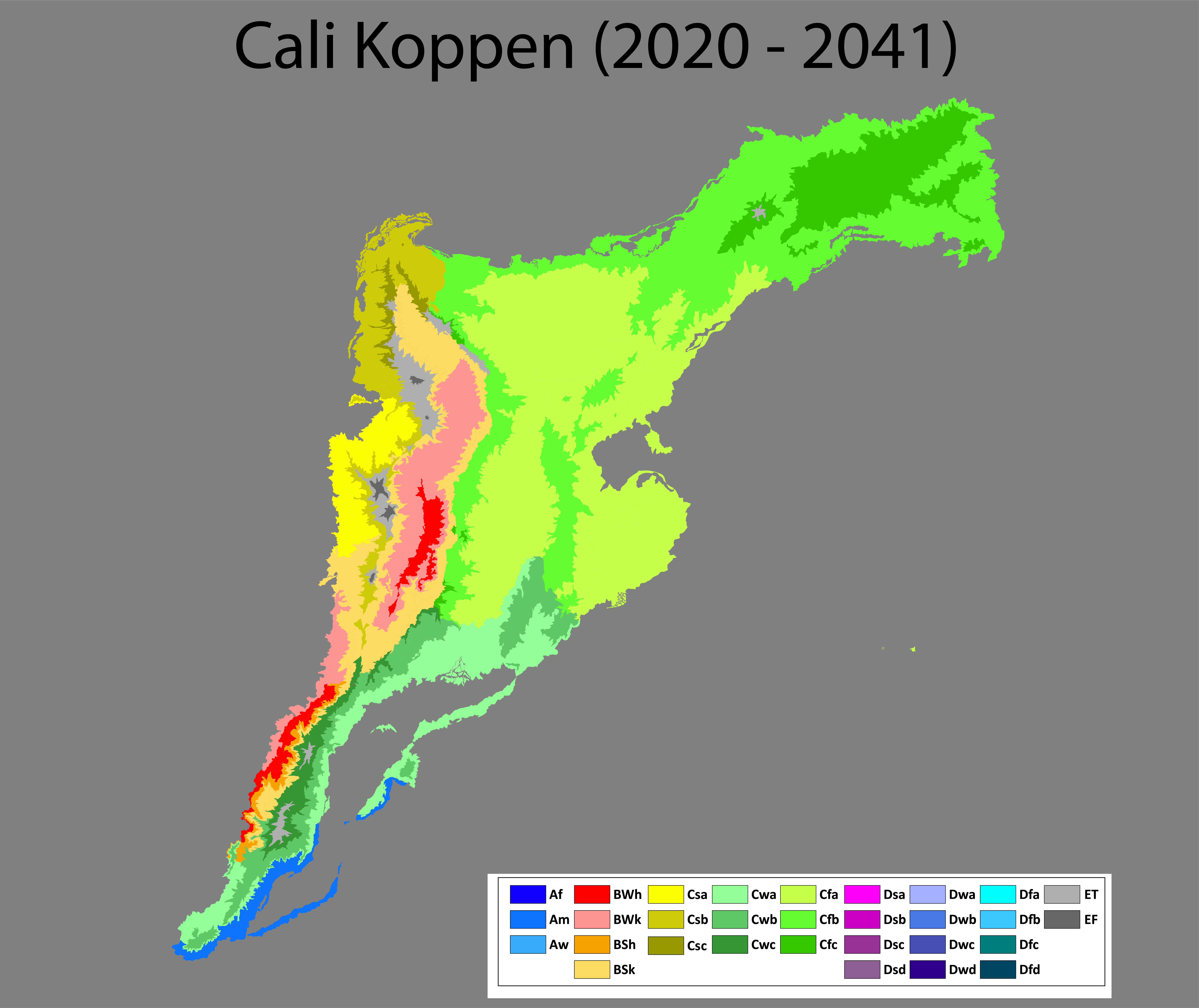 Koppen Climate Map of Cali